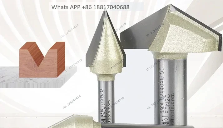 1PC woodworking engraving and milling cutter 60 ° 45 ° lettering relief 3D milling cutter V-shaped oblique tip cutter 0310