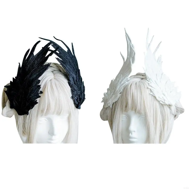 31BF Barrette Angel Wing Tóc kẹp tóc thiên thần tóc cô gái gothic clip cosplay phụ kiện mũ trùm đầu Halloween Halloween