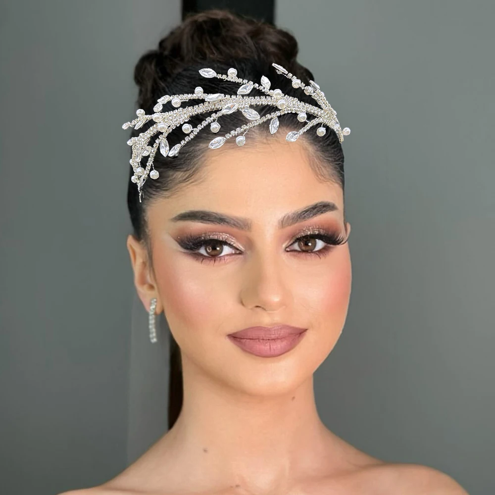 

DZ307 Luxurious Rhinestone Headbands for Women Silver Wedding Headpiece Fashion Bridal Headwear Banquet Party Hair Ornaments