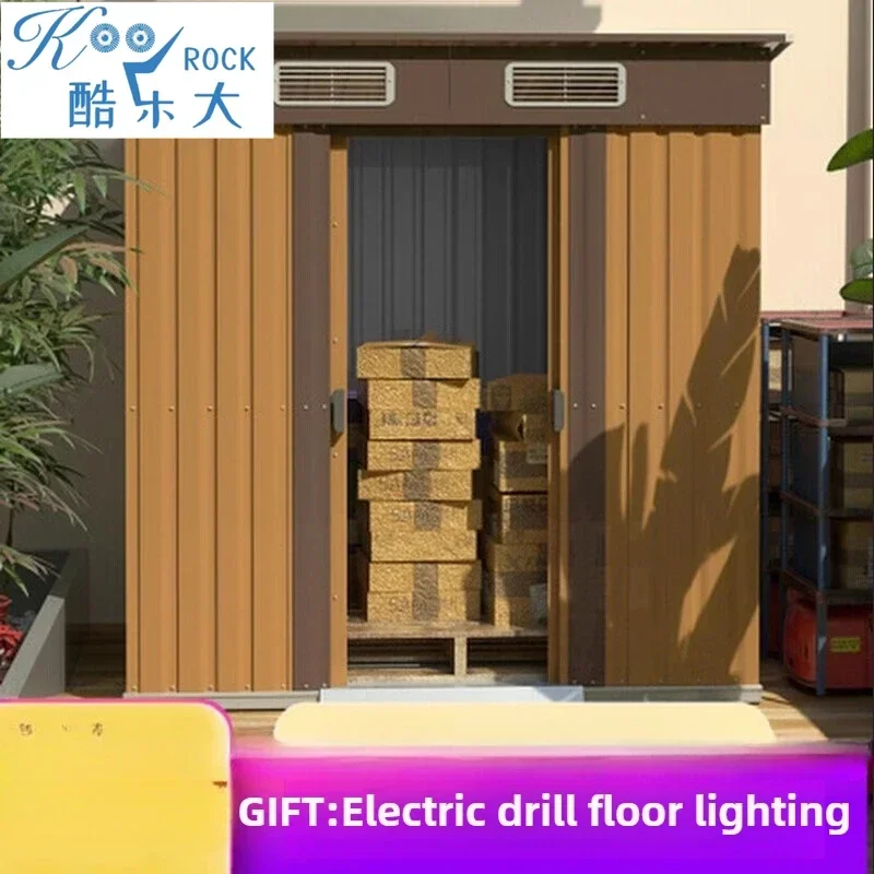 Easy Assembly Detachable Outdoor Tool House for RooftopPortable Prefab Iron Storage Shed - , Patio & Temporary Use