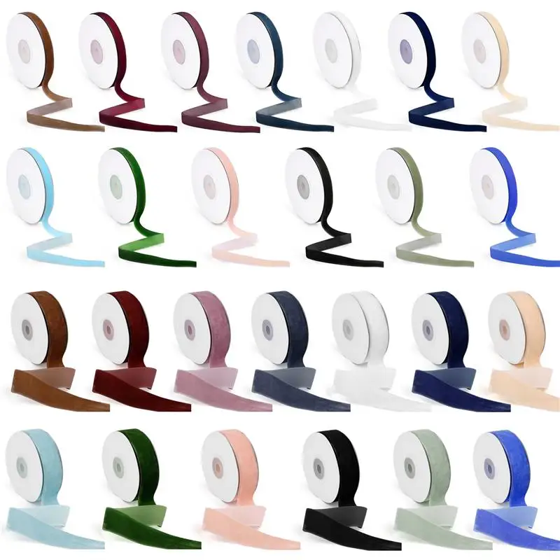 

New Colour Single Face Line Velvet Ribbon For Bowknot Christmas Ribbon Party Decorations