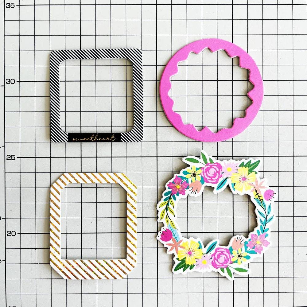Creative Path 9-teiliges Sweetie DIY Bastelset Dekorative Papier- und Kartonrahmen-Aufkleber Stanzformen Journaling Scrapbooking Komplettset – Detail 23