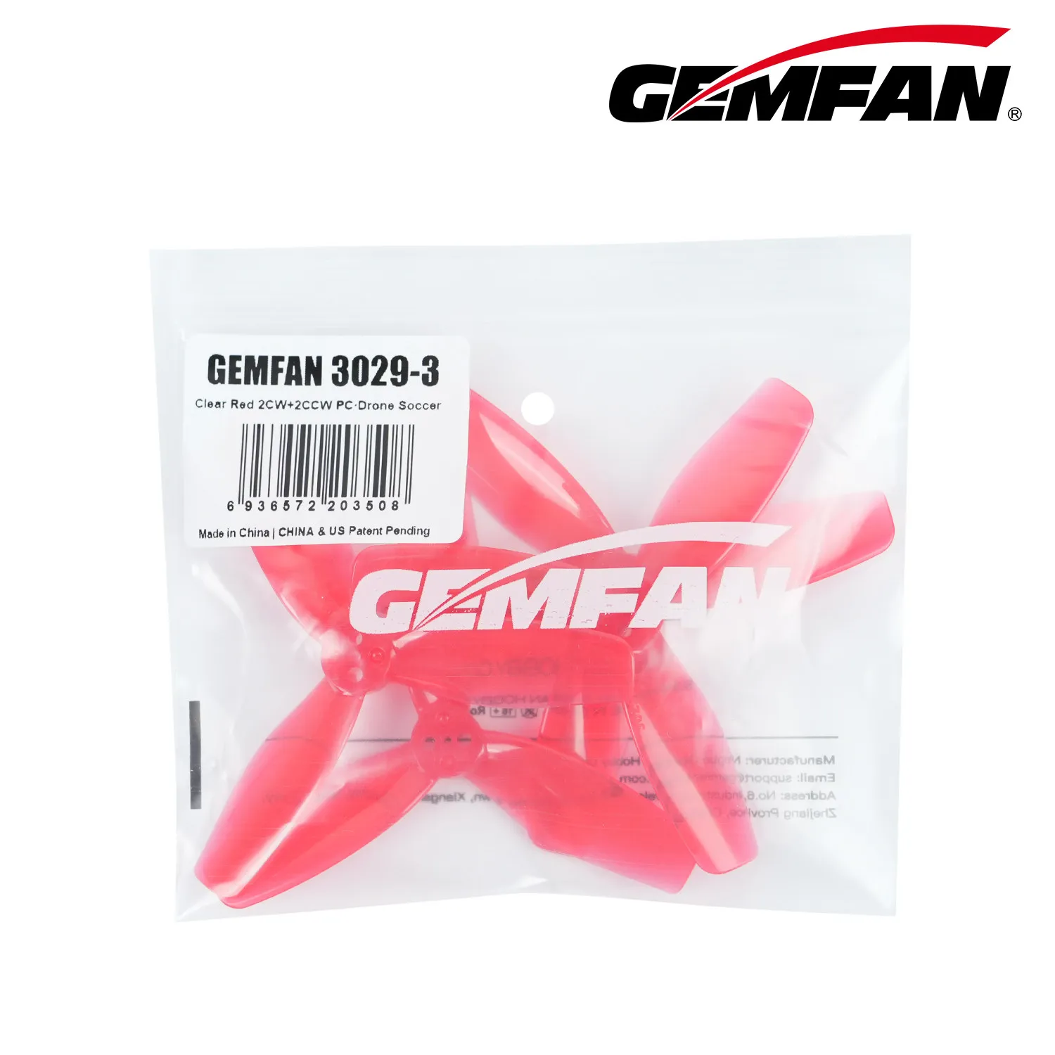 Gemfan 3029 3-Blade PC Propeller (2CW+2CCW), 76.2mm, 2.9