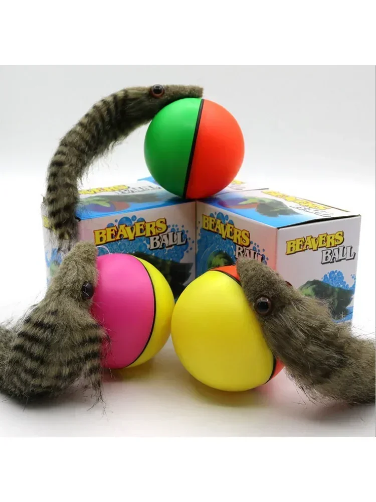 Dog Cat Beaver Weasel Puppy Rolling Play Random Alive New Pet Ferret Toy Toy Jump Ball Moving Chaser Weasel Mice Animal Toys