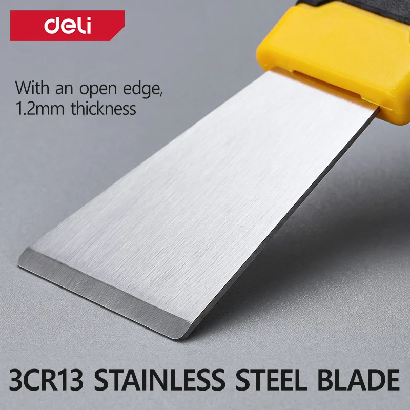1.5 Inch Grease Scraper Set Stainless Steel Rust Resistant Straight Curved Blade Paint Scraping Drywall Caulk Removal Tool