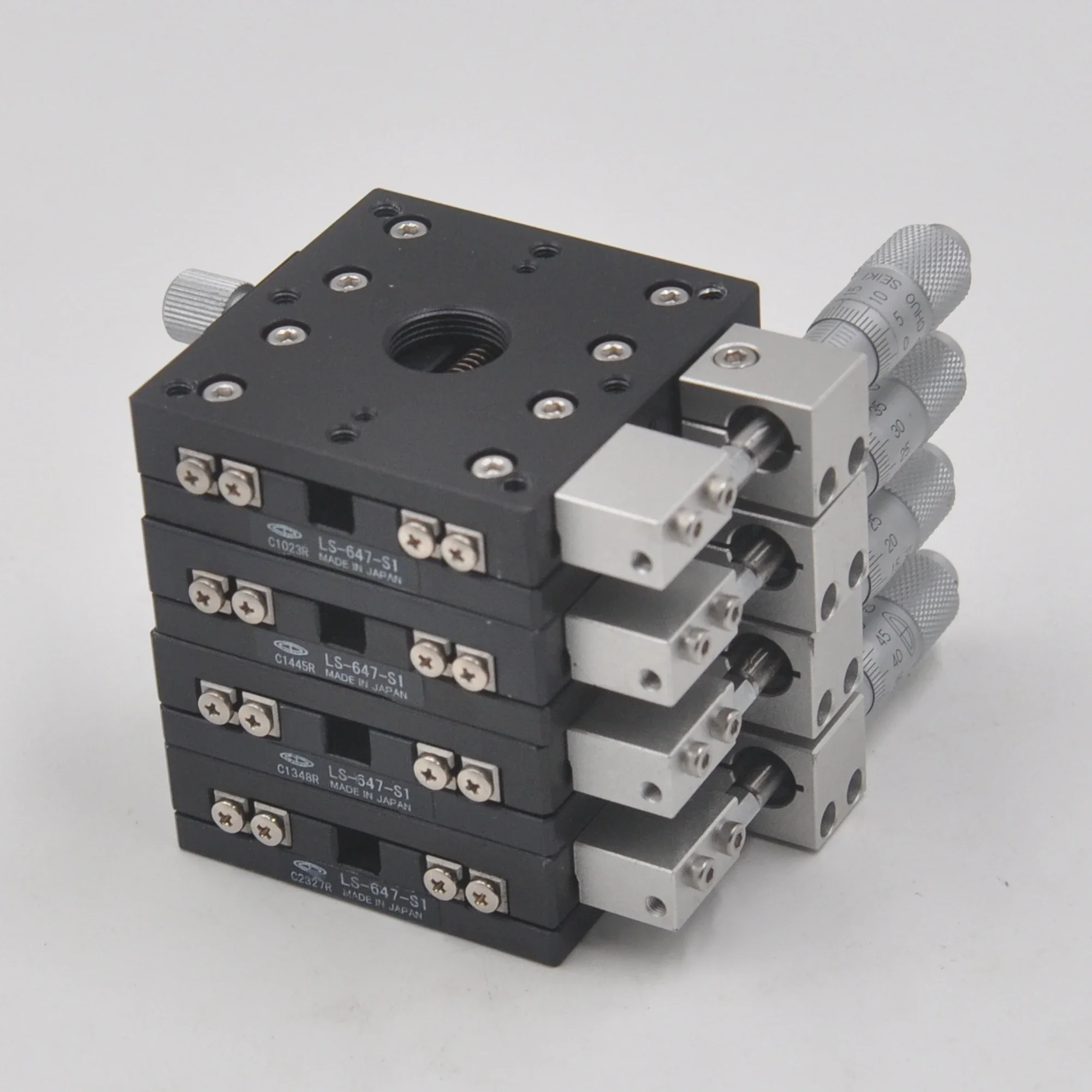 X Trục Y Dịch Chuyển Nền Tảng Trung Máy Có Độ Chính Xác CHUO LS-647-S1 Hướng Dẫn Sử Dụng Quang Tinh Chỉnh Trượt 60*60Mm nhôm