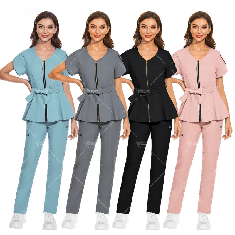 Beauty Salon Work Uniforms Short-sleeved Health Service Work Suit Pet Scrubs Costume Women Clothes Scrubs Medical Uniforms Women