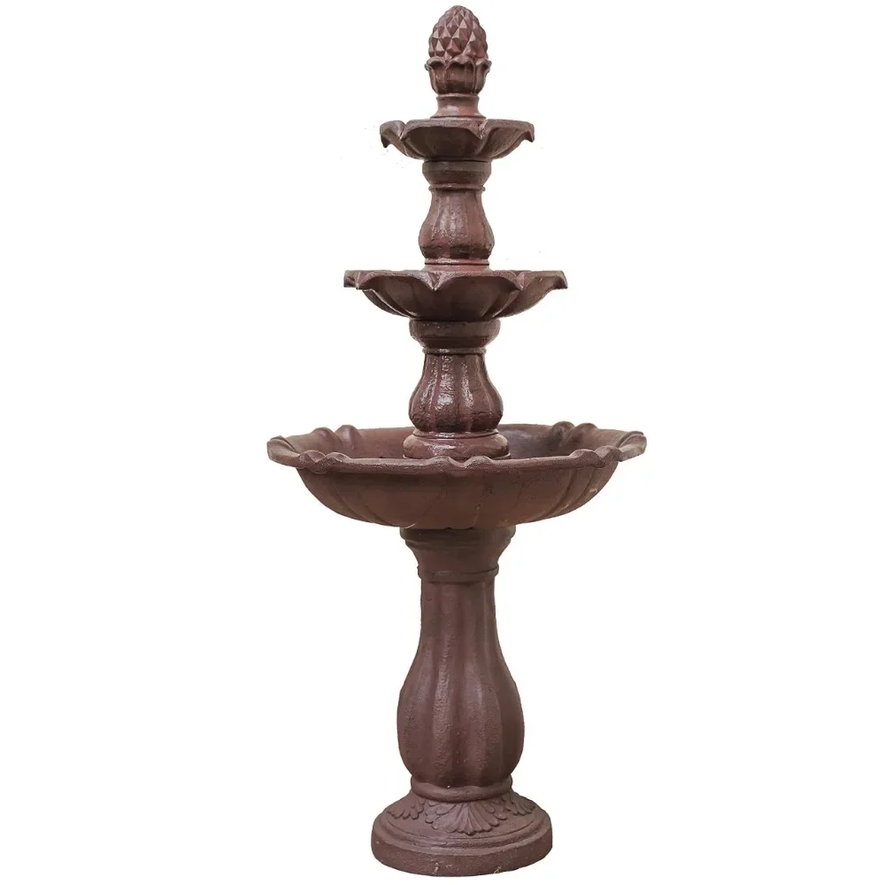 2024 New 3-Tier Freestanding Waterfall Fountain, Outdoor Garden, Yard, Lawn, Porch Décor