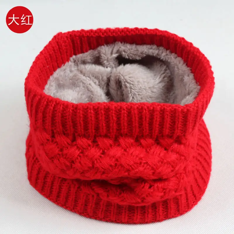 Kids Girls/Boys Winter Knitted Infinity Scarf Polar Fleece Neck Warmer Snood Extreme Warm for Children Men Women