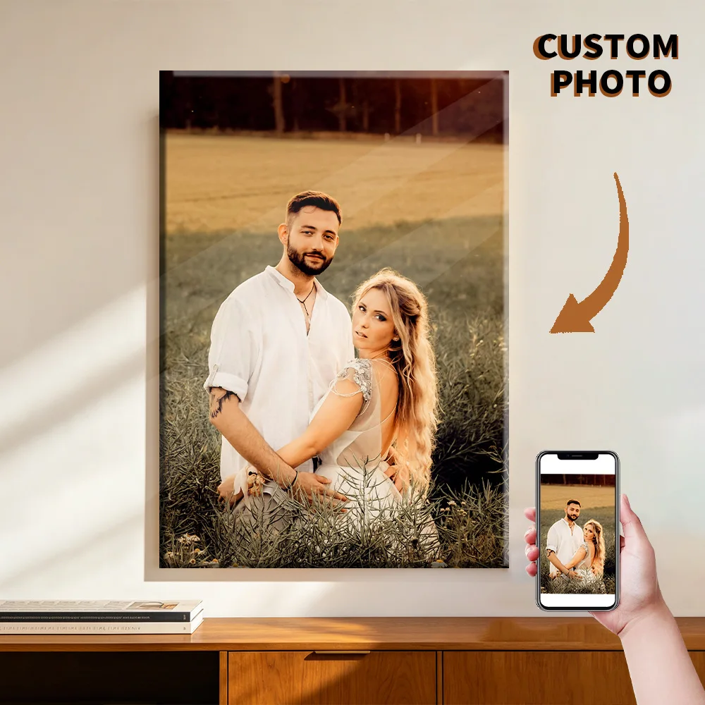 

1 Pc Custom Photos with DIY Wood Frame or frameless poster,Custom Wedding Photo,idea gift,Personalized Canvas Painting