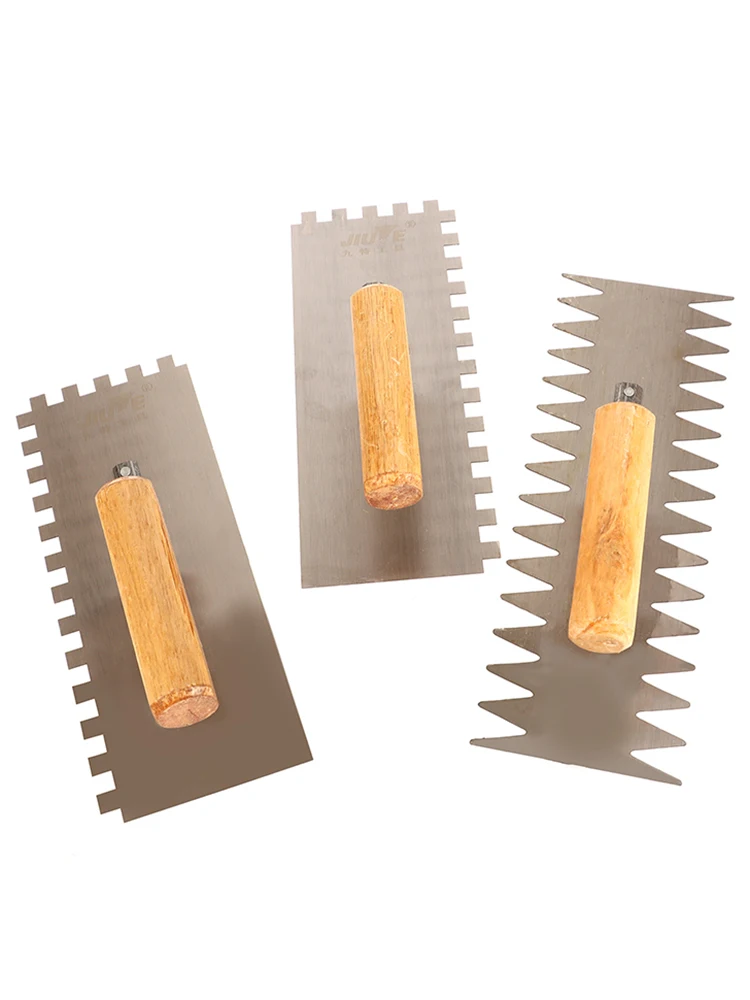 Truelles dentelées en céramique opaque dentée pour travailleurs, grands panneaux, outils de carrelage, outils de plâtrage auxiliaires, maçons annulés, 1PC