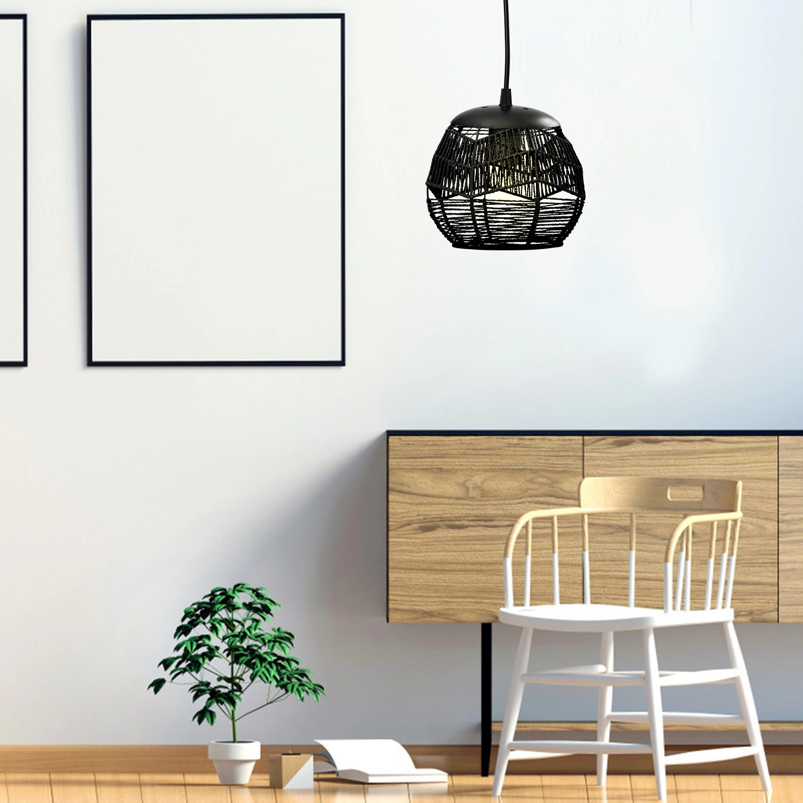 

Chandelier Lampshade Holder Vent Hole Light Glass Pendant Bulbs Black E27 Screw Socket Hanging