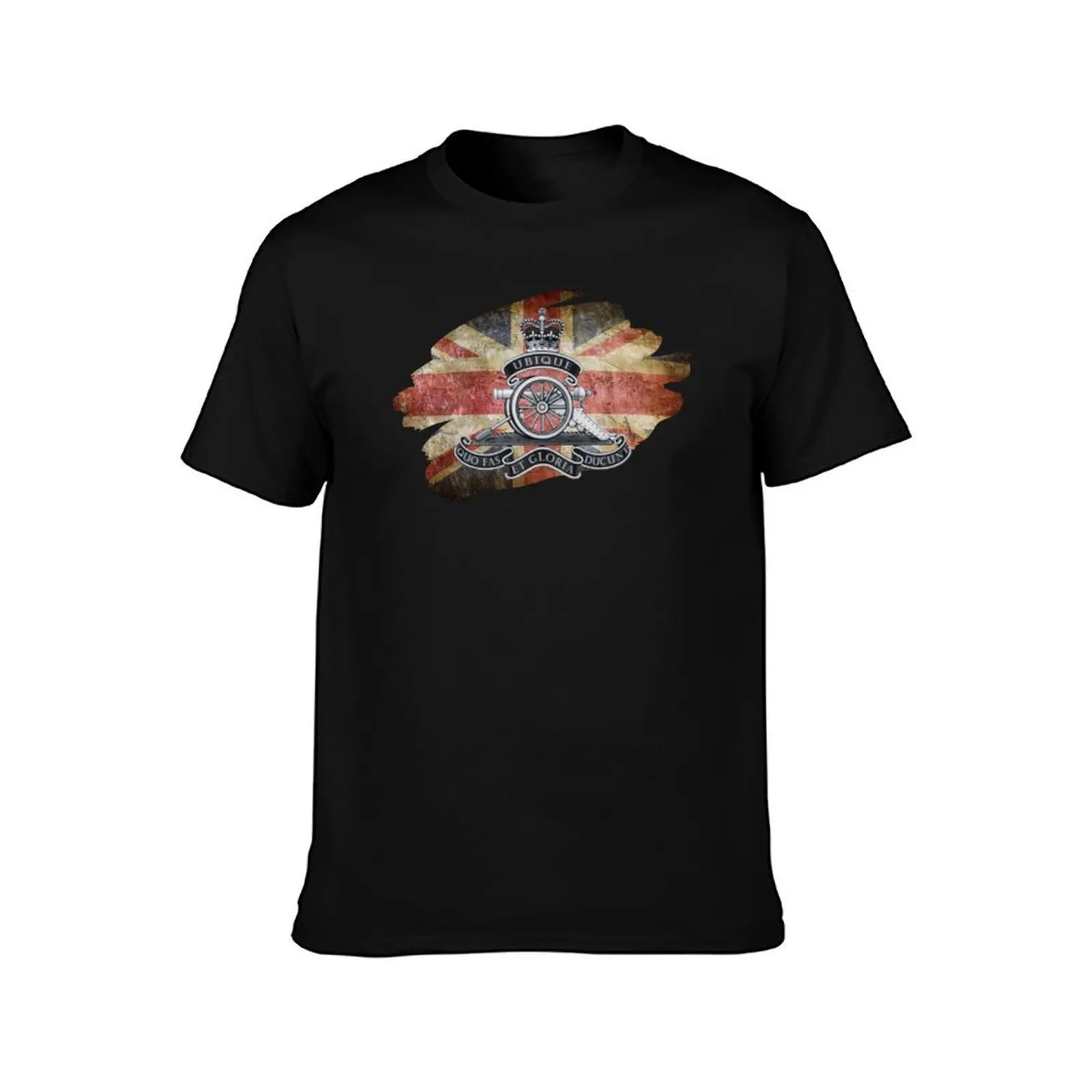 Royal Artillery logo with Union jack T-Shirt Big and Tall Solid Color T-Shirt