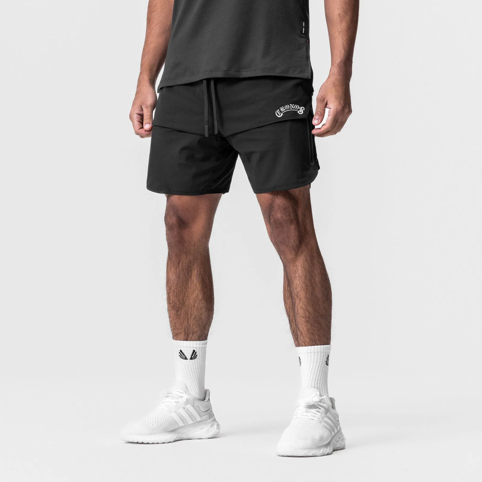 Men's Quick Dry Running Shorts Athletic Workout Shorts with Zipper Pockets Elastic Waist Training Gym Shorts for Fitness Cycling