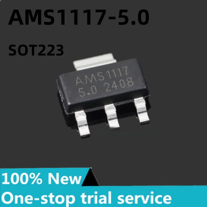 10-100PCS %new stock AMS1117-5.0 SOT-223 Power supply IC, voltage reduction IC, linear voltage regulator LDO