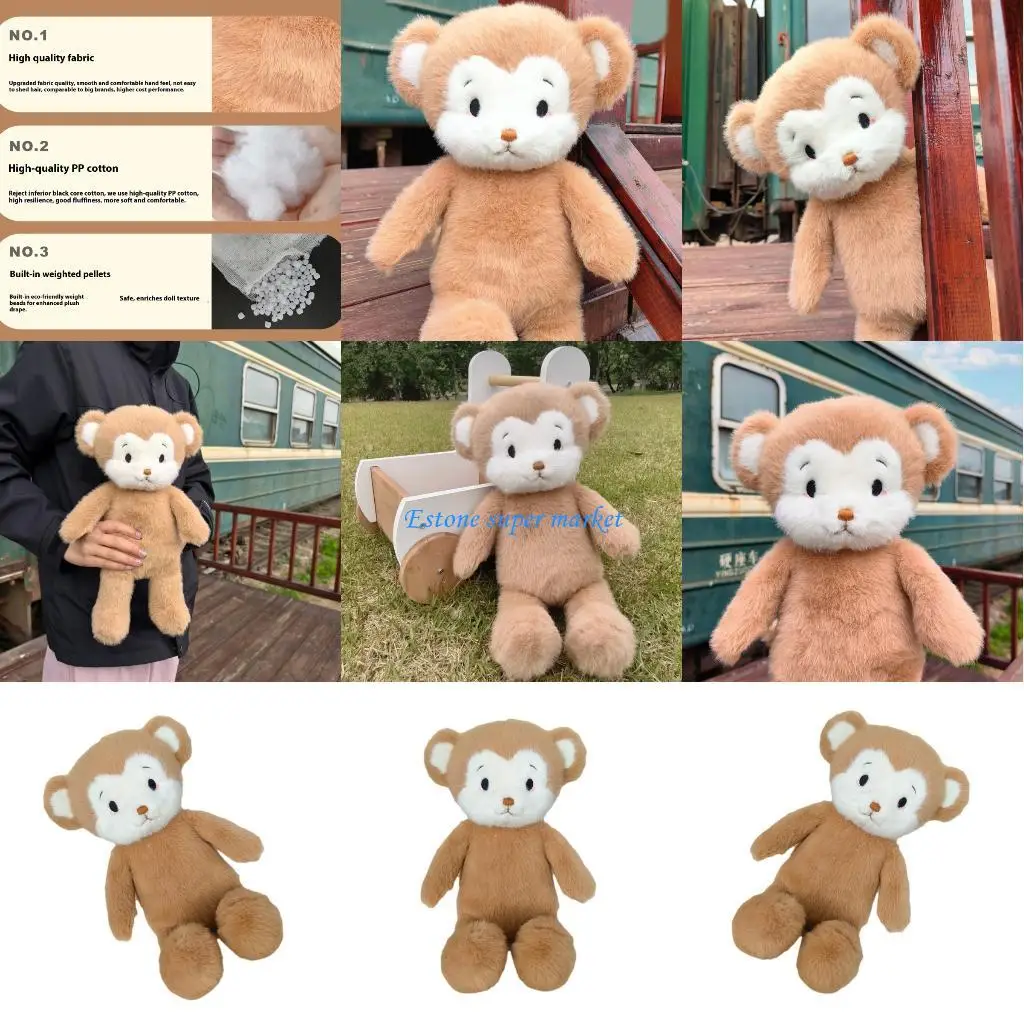 090B Khỉ Đáng Yêu Đồ Chơi Sang Trọng Búp Bê Với Bông Làm Đầy Ôm Búp Bê Người Bạn Đồng Hành Cho Giường Ghế Trang Trí Trẻ Tặng