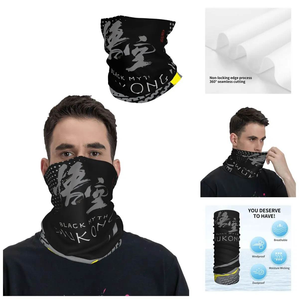 Bandana de juegos populares globales, cubierta de cuello para motocicleta, Club negro, Myth: Wukong, bufanda envolvente, tocado multifuncional, ciclismo, Unisex