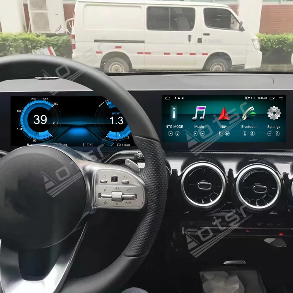 12.3 بوصة أندرويد 13 CarPlay راديو السيارة لمرسيدوز بنز A180 2017-2020 شاشة تعمل باللمس مشغل وسائط متعددة نظام تحديد المواقع والملاحة Headuint #2
