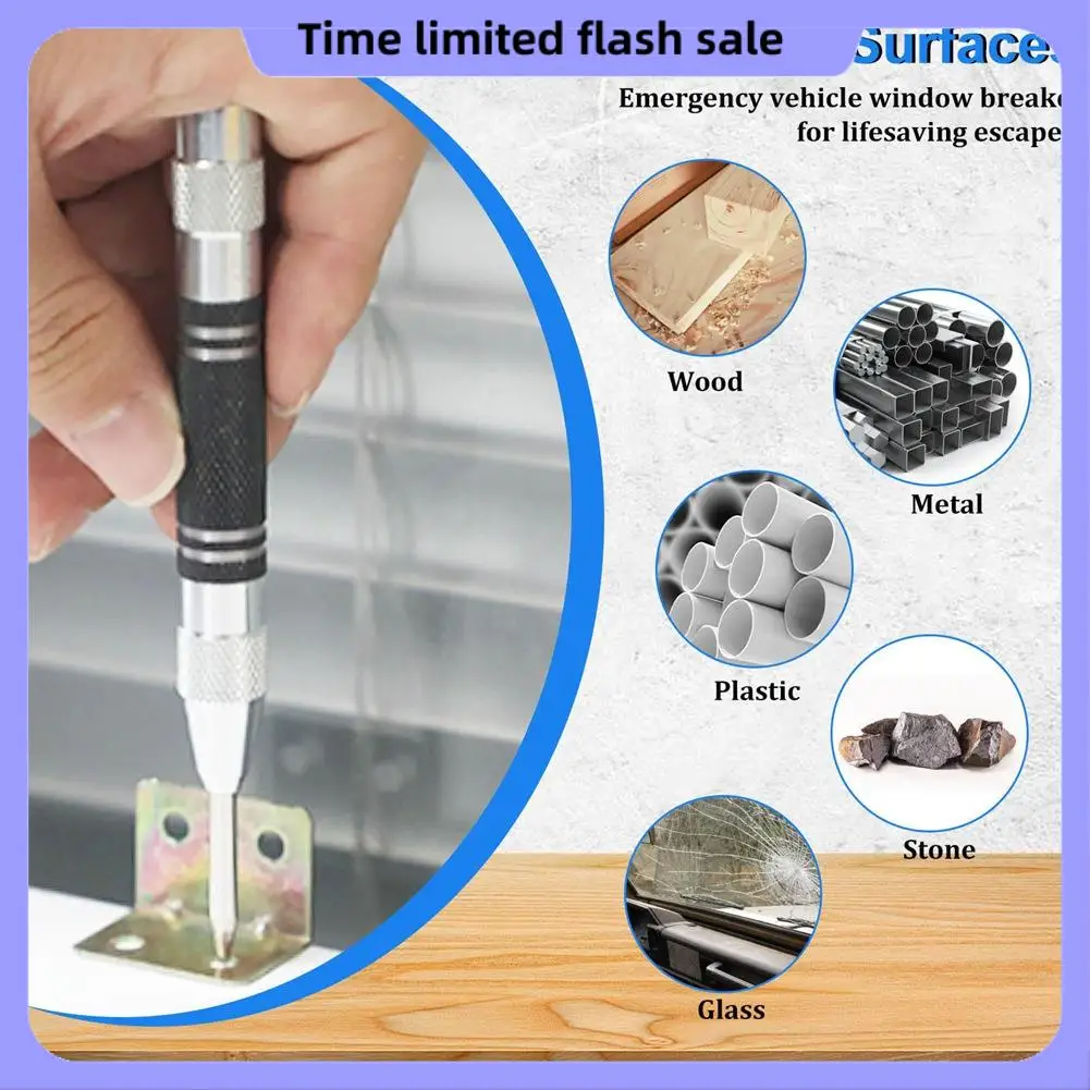 

A40T Precision Crafted 6In & 5In Spring Loaded Punch Tool For Metal, Wood, Glass Surfaces