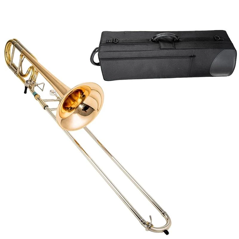 BB Tone Trombone Electrophoresis Gold Finish Copper Bell Midrange Sound Wind Instrument For Beginner Band Practice