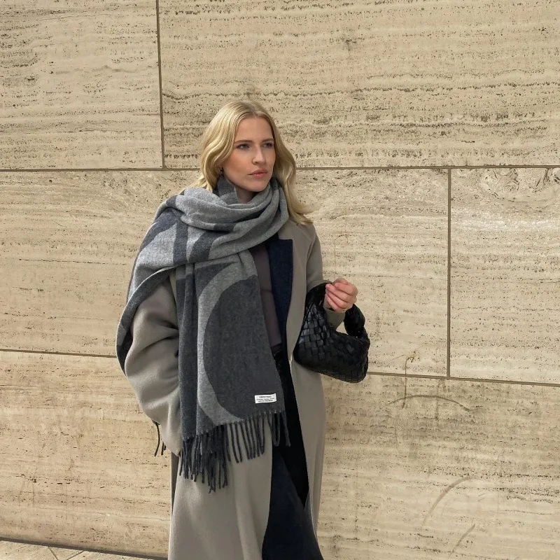 100% الصوف الرجال والنساء زوجين وشاح العلامة التجارية الفاخرة شتاء دافئ الجاكار عالية الجودة المألوف تنوعا شال كشمير #2