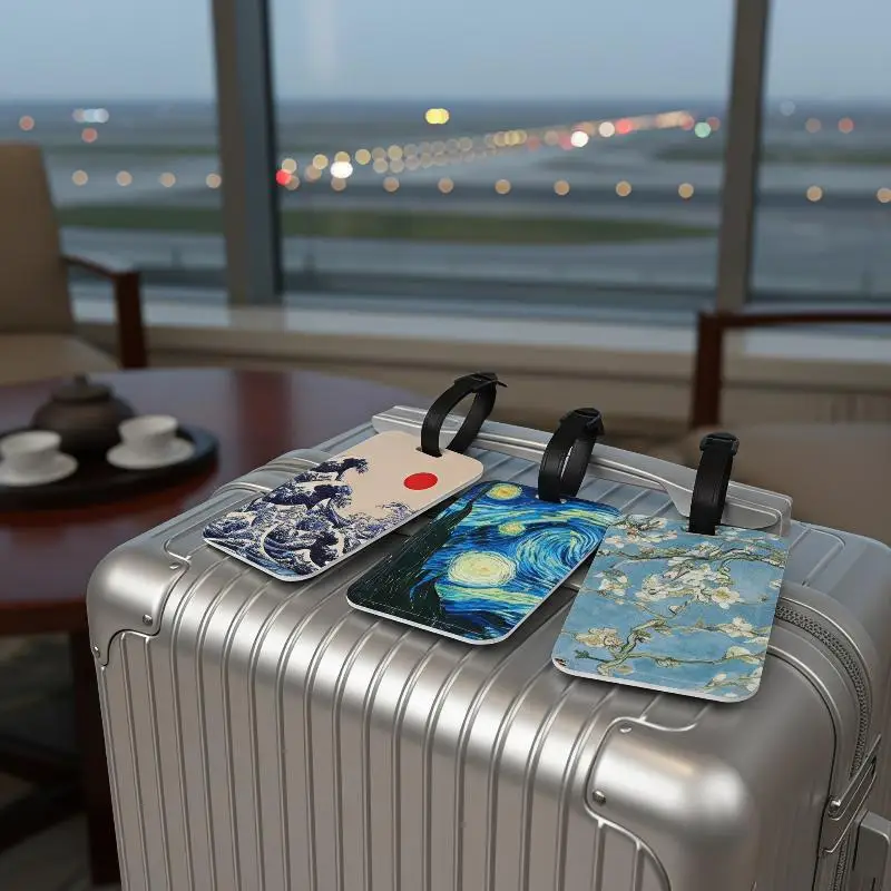 Oil Painting Plastic Baggage Tag Artistic Anti Lost ID Card Holder Suitcase Backpack Luggage Accessories Gifts