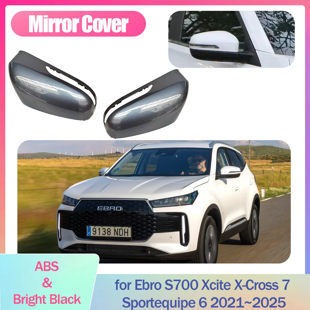 

Автомобильный зеркальный чехол для Ebro S700 Xcite X-Cross 7 Sportequipe 6 2021 ~ 2025 Замена крышки крыла из углеродного волокна, черная отделка, аксессуары
