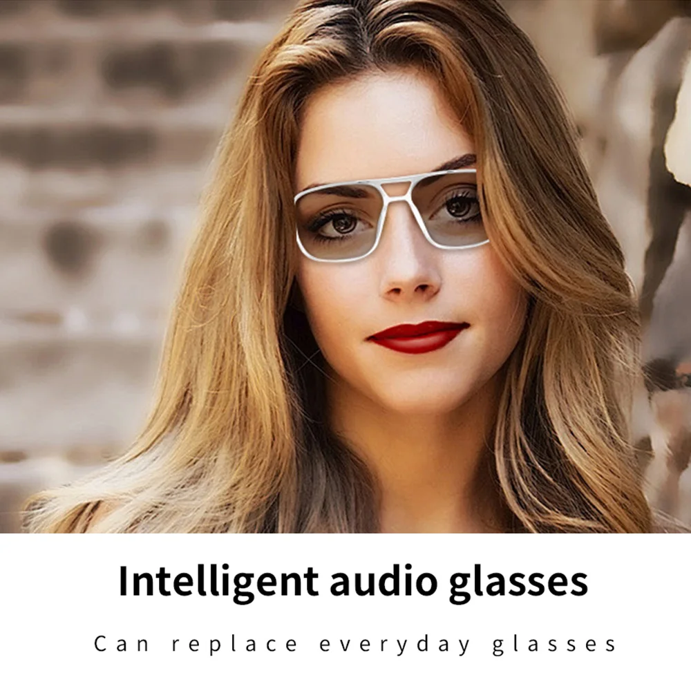Nuevas gafas de Audio inteligentes GS10, asistente de voz AI, auriculares de música HIFI, lentes para deportes al aire libre con luz azul, gafas de moda para cámara