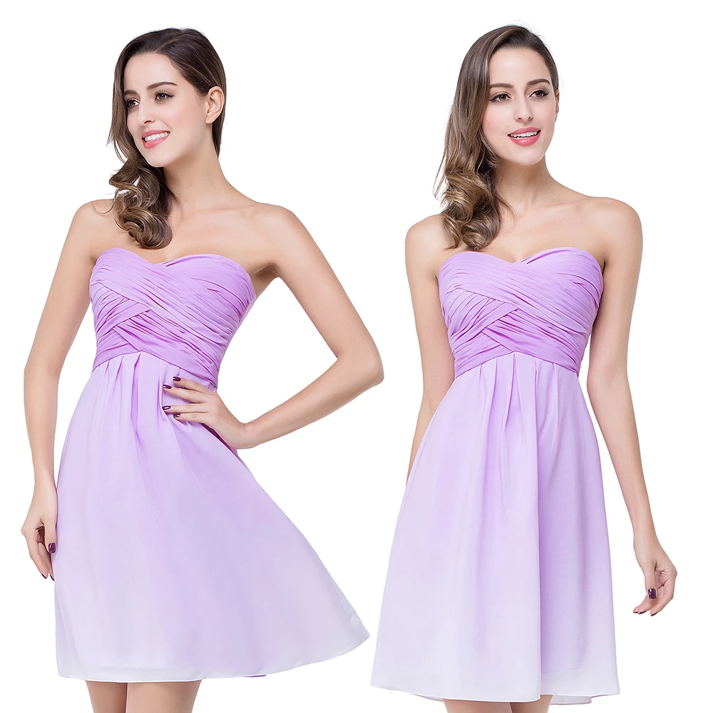 

BABYONLINE Лавандовые платья для встречи выпускников с эффектом омбре, плиссированные короткие шифоновые платья с вырезом в форме сердца для выпускного вечера