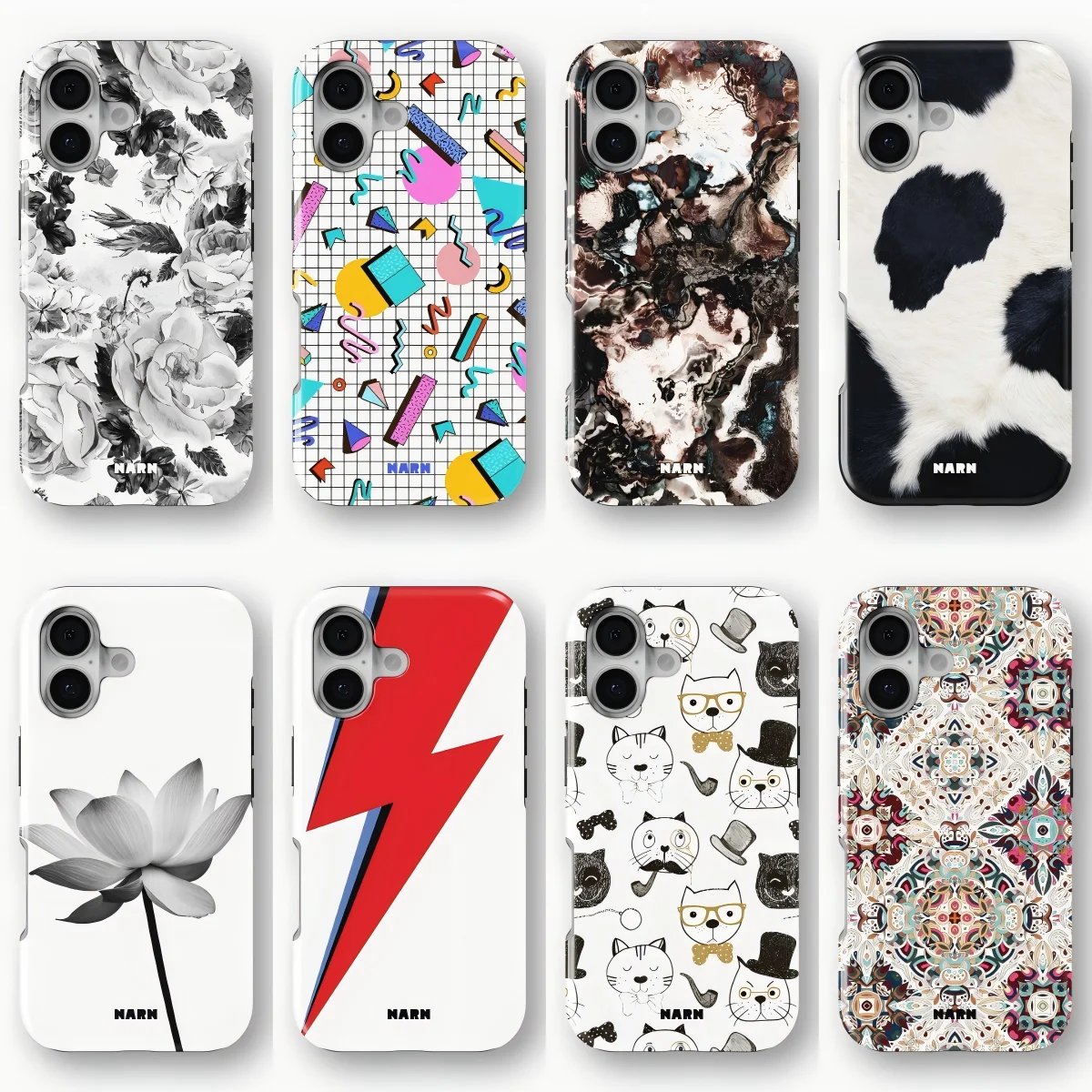 NarnS Y2K Geometric Graffiti Grid Phone Case for Samsung Galaxy S20 S23 S24 S25 S26 FE Plus Ultra Edge 4G5G Luxury Double-layer