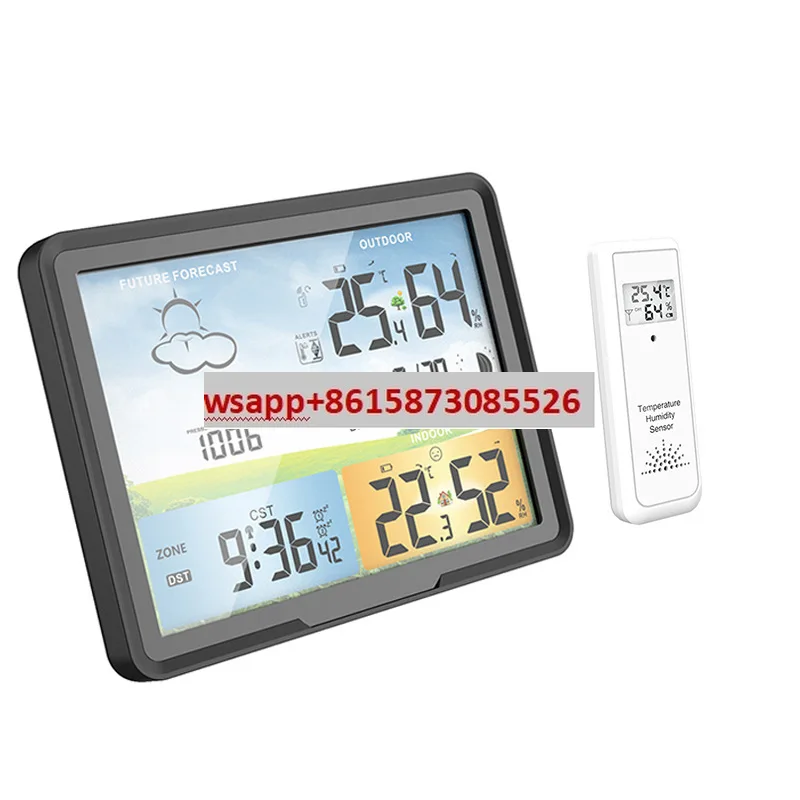 

Color screen weather clock PT20A weather forecast clock indoor and outdoor temperature and humidity electronic clock