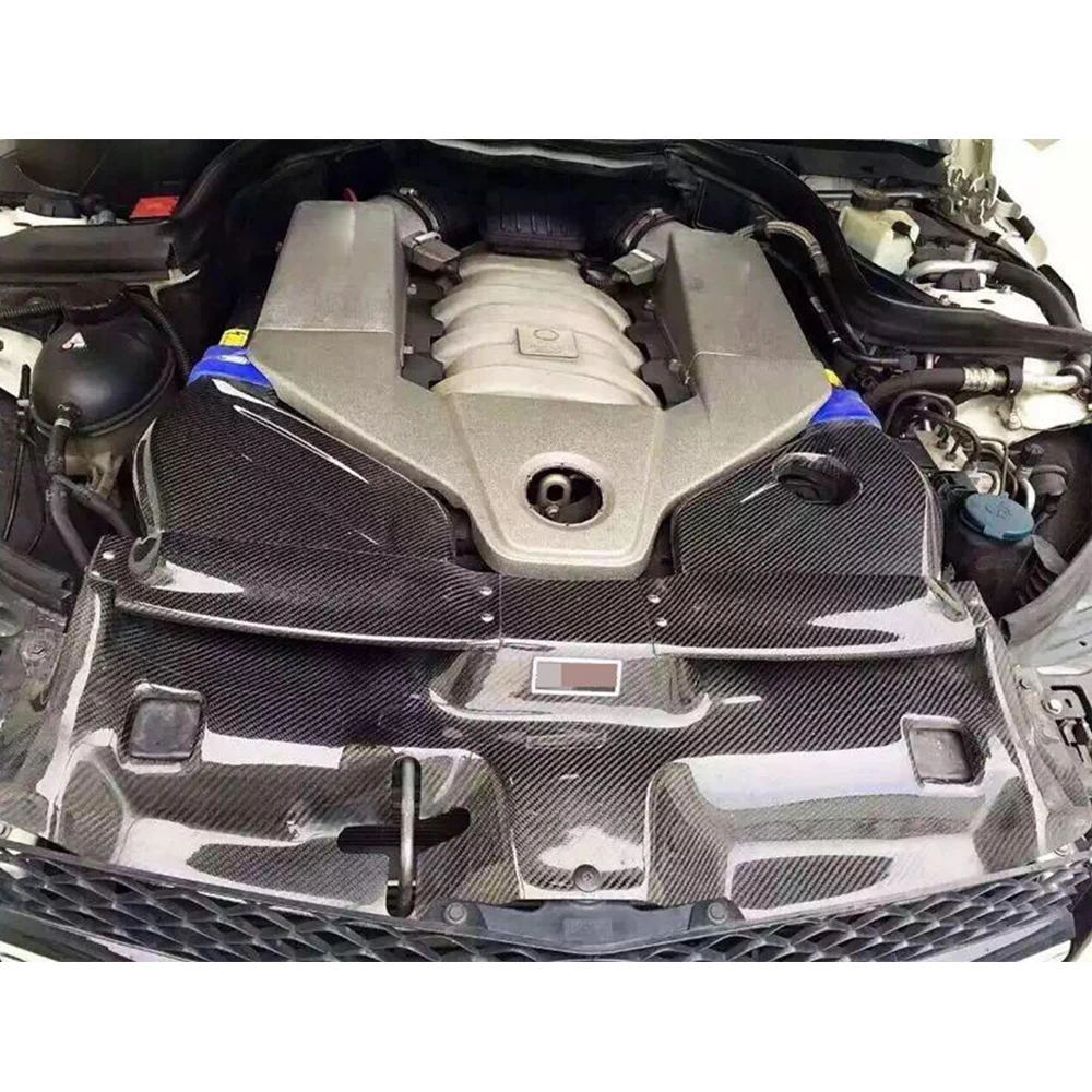 3PCS/Set Carbon Fiber Car Cold Air Filter Intake System Cover for Mercedes-Benz W204 C-Class C63 AMG Only 2008-2011