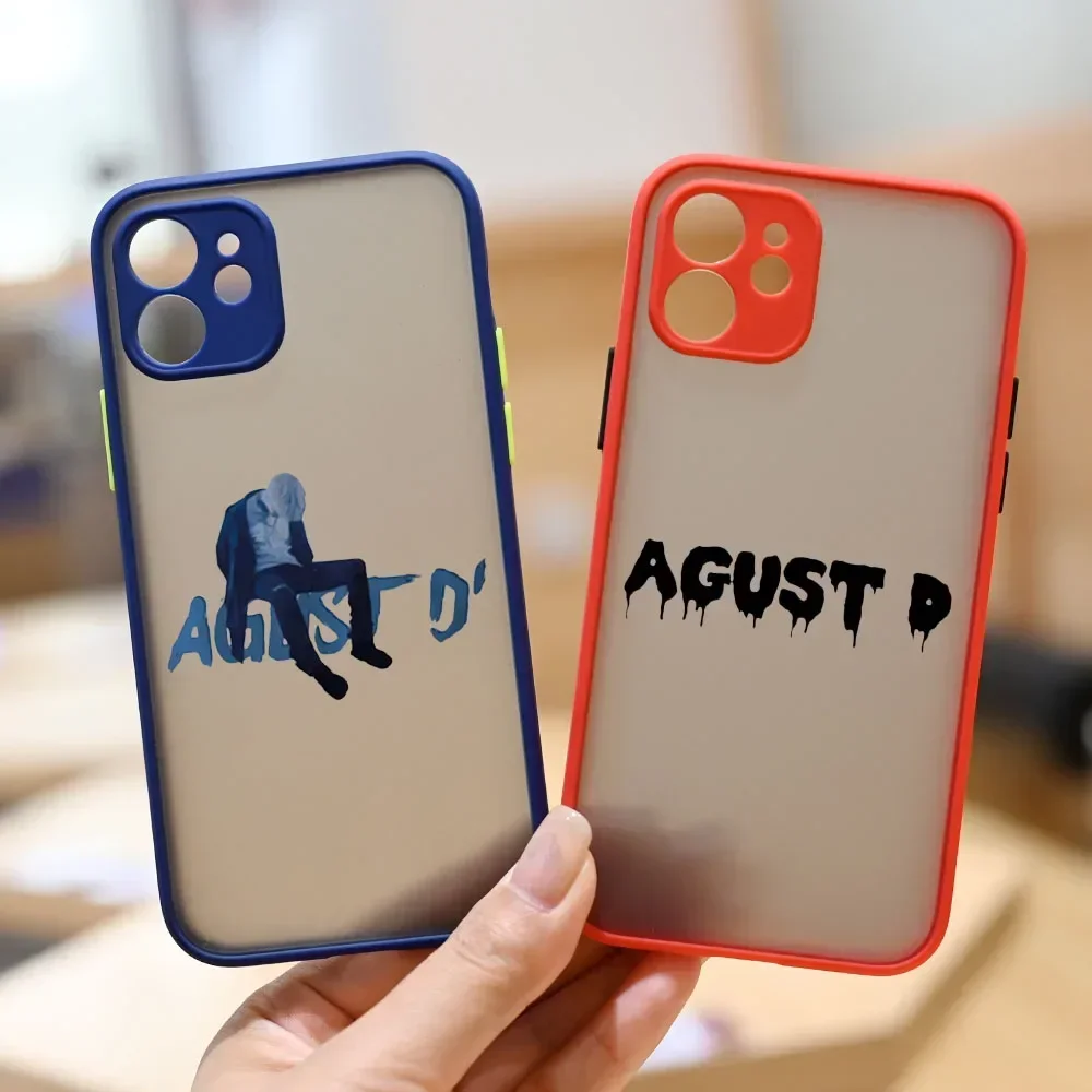 Agust D Suga Kpop Phone Case for iPhone 16 14 15 13 11 12 Pro Max Plus Mini 7 8 Plus SE3 Clear Hard Back Cover Skin