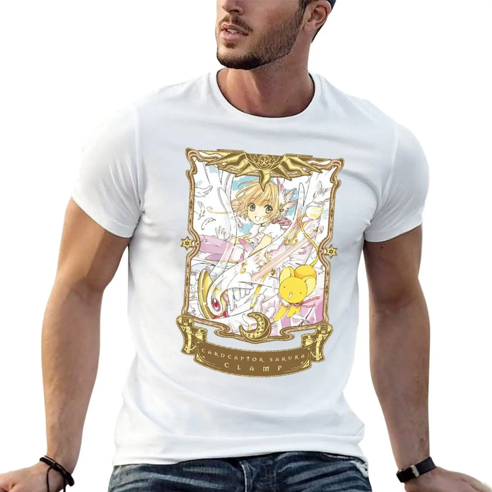 Card Captor Sakura Tshirt Classic T-shirt Crewneck  Sport  Humor Graphic Leisure Eur Size