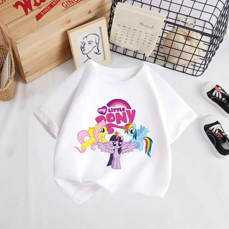 2024 T Shirt Boys Girls Children's clothing Girls Cute cartoon printed clothing top Short sleeve pants Fashion short sleeve