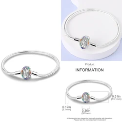 Original 925 Sterling Silver The Virgin Mary Bracelets Snake-bone Chain for DIY Charms Beads Women Jewelry Birthday Party Gift