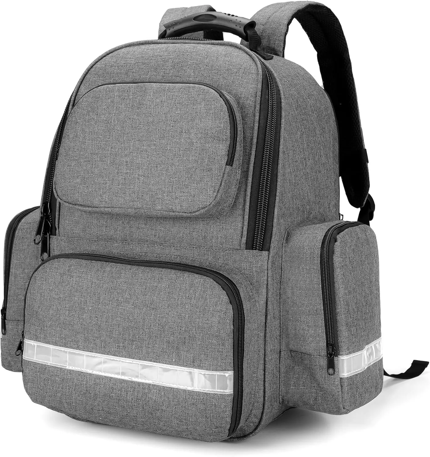 

Professional Trauma Backpack for EMT, EMS, Police - Grey Patented Design with Storage Compartments