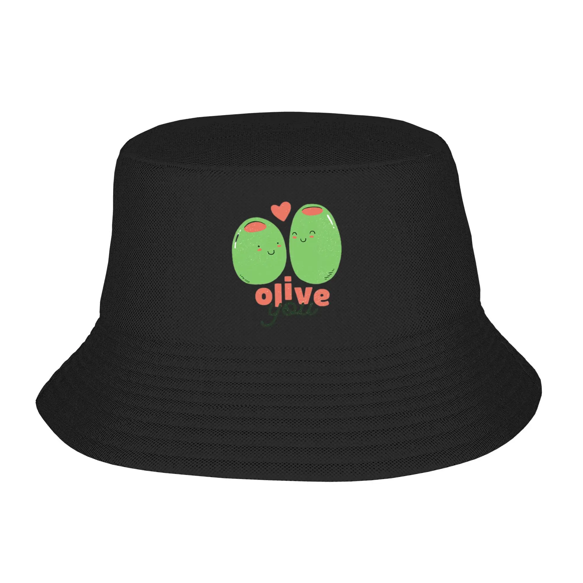 

Olive You - i Love you Bucket Hat Panama Bob Hats Outdoor Fashion Autumn For Summer Beach Fishing Unisex Fisherman Caps