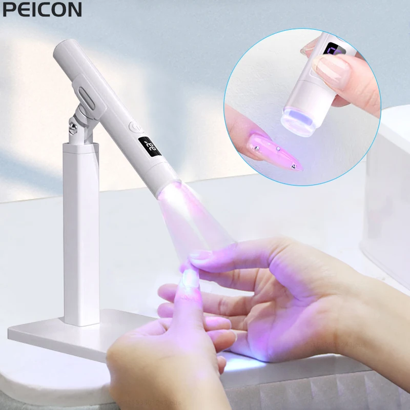 UV LED Nail Lamp Ultraviolet Nail Dryer Stand Lamp Professional Nail Drying Lamp for Manicure Nail Art Mini Portable Nail Light