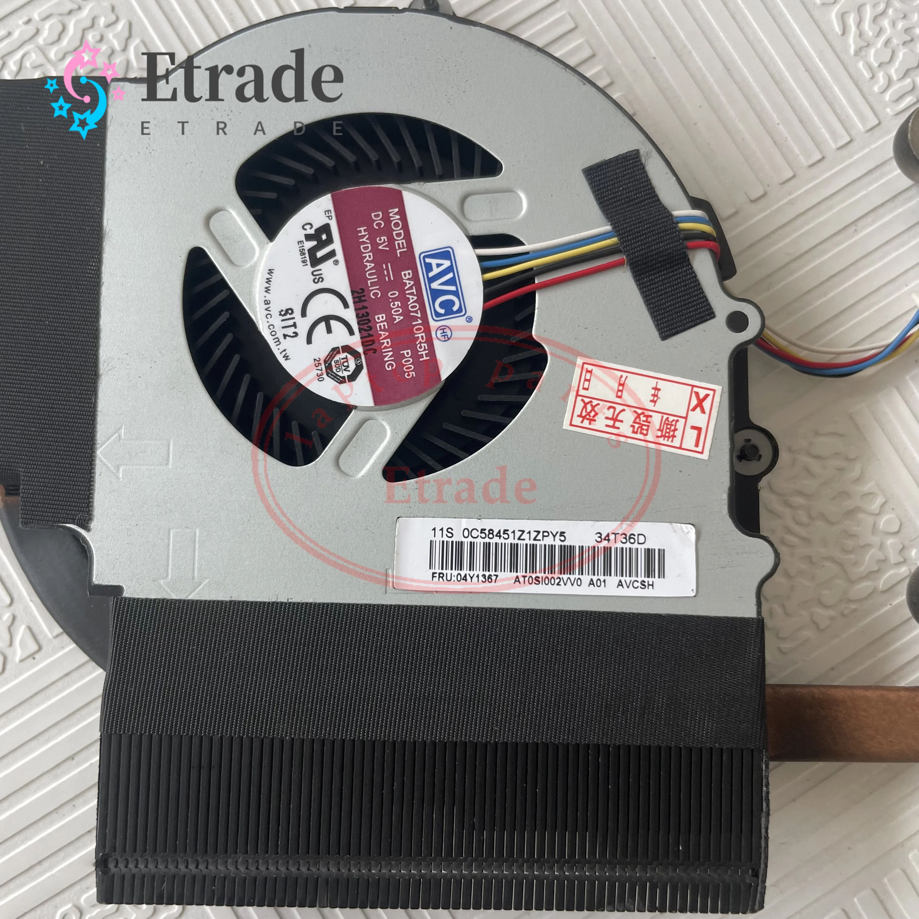 98 New/Original For Lenovo ThinkPad E431 E531 E440 E540 Heatsink Fan CPU Cooling 04Y1369 04Y1367