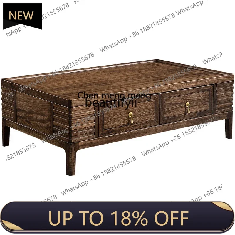

P178 Ugyen Wood Solid Wood Coffee Table TV Cabinet Combination Living Room Floor Cabinet New Chinese TV Cabinet