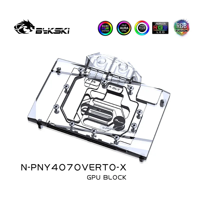 Imagem -03 - Bykski-gpu Block Use para Pny Rtx 4070 Xlr8 4070ti oc Placa Gráfica de Vídeo Resfriamento a Água Radiador Luz Argb N-pny4070verto-x