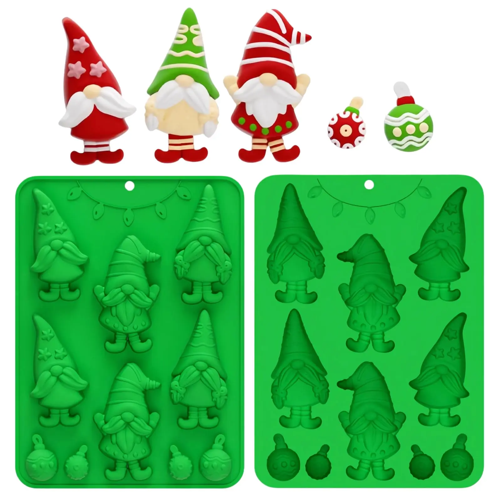 Weihnachtliche Silikon-Backformen - Gnom- & Glockenformen für Süßigkeiten, Schokolade, Mini-Kuchen, Gelee & Kerzen, Festliche Backwerkzeuge – Detail 9