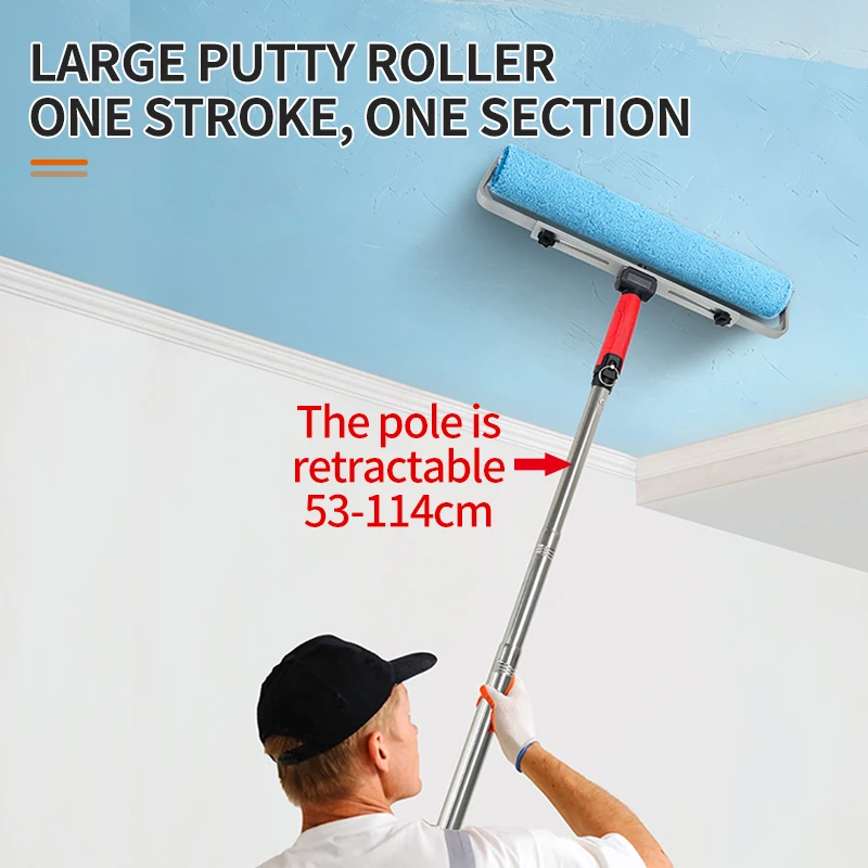 Black Fiber Roller Brush Kit for Putty Application, Wall Art Texture - Home Decor DIY Tool, Black, Fiber Brush, Roller view 6