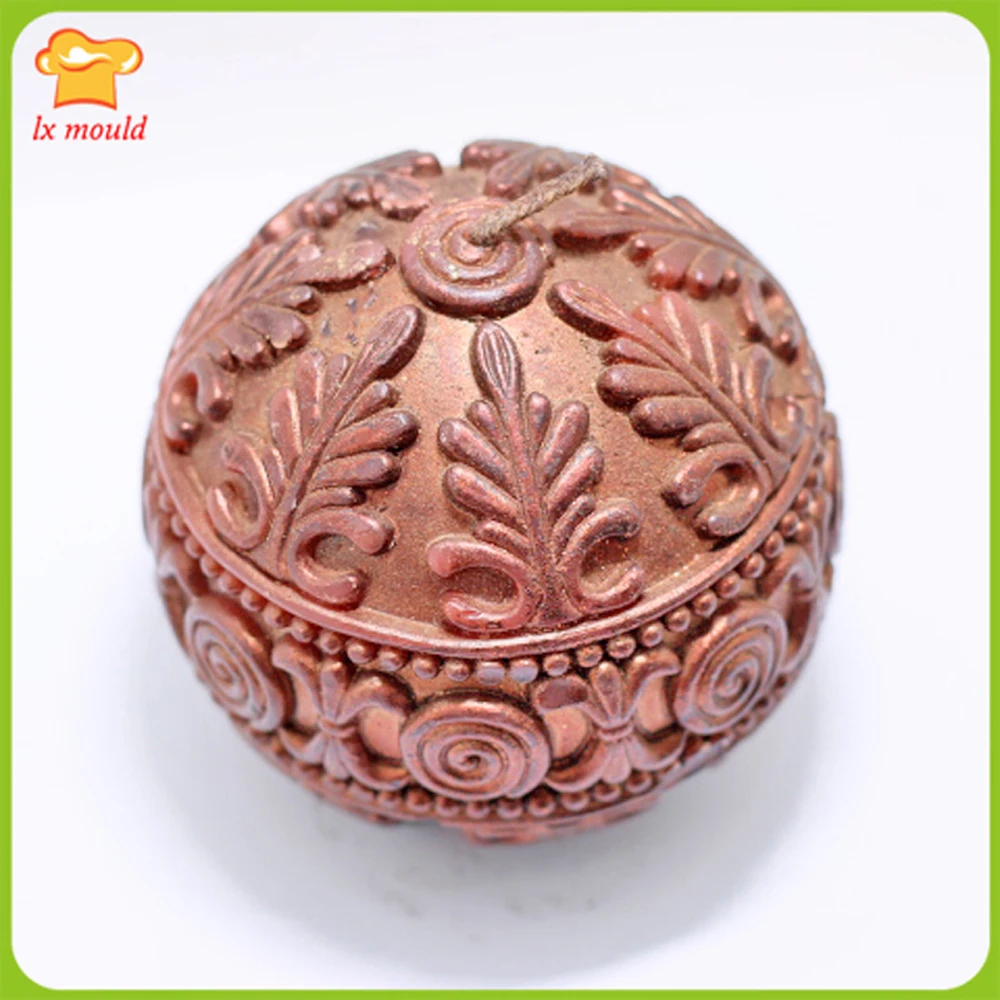 3D Retro Texture Sphere Silicone Candle Mould Holiday Home Religious Decoration DIY Soap Wax Aromatherapy Plaster DIY Mold