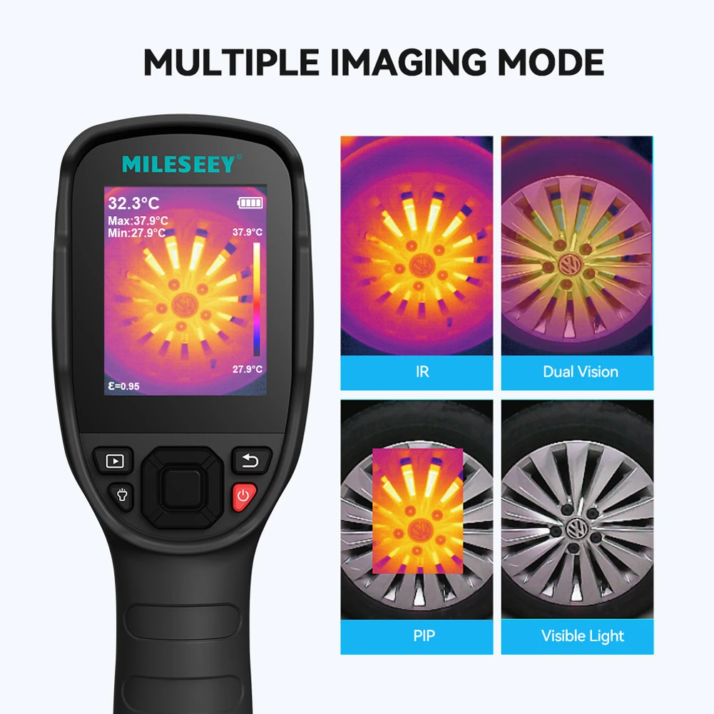 MILESEEY  Thermal Imager 256X192 Thermal Imaging Camera Infrared Temperature Meter For Repair, PCB, Pipeline Detection