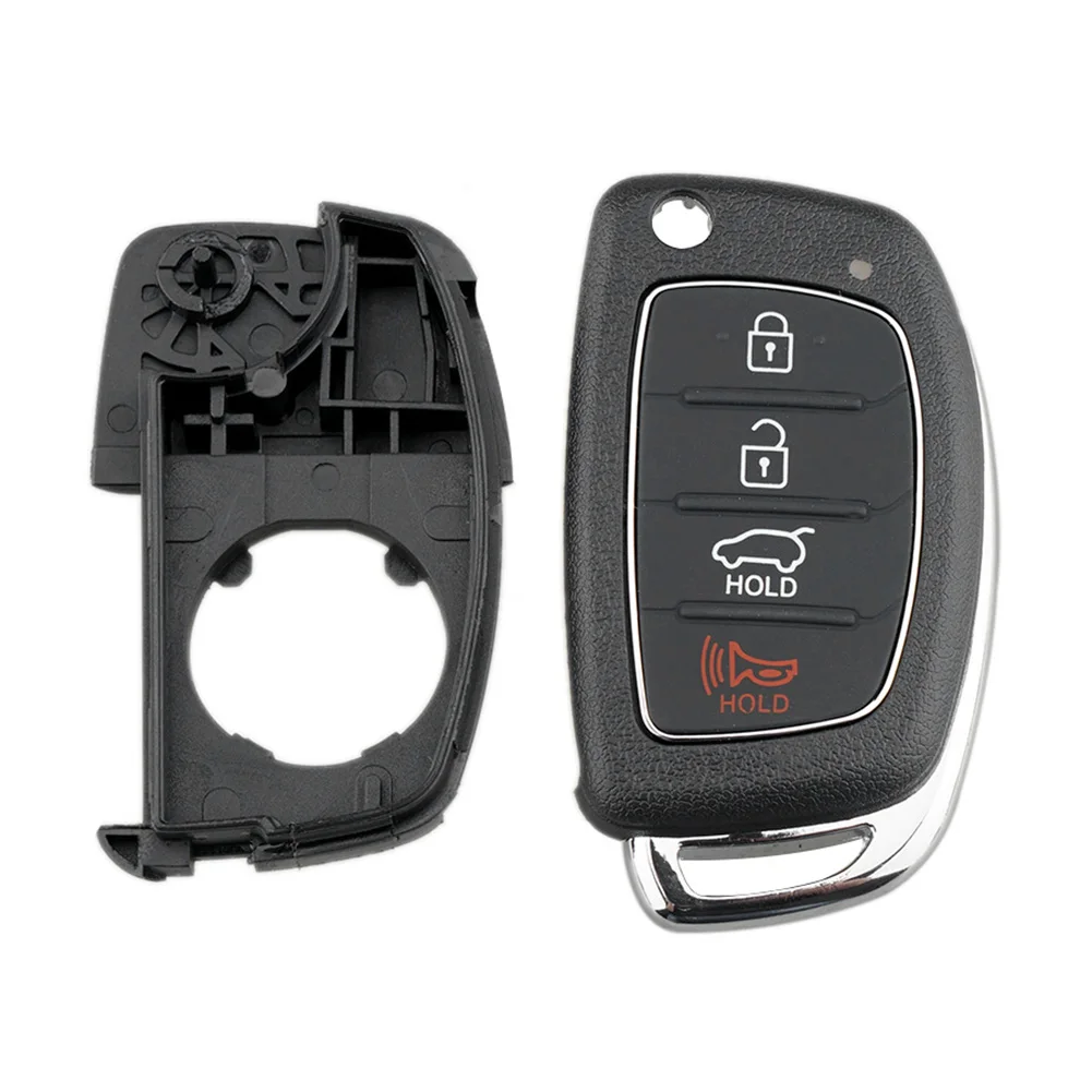 New Remote Key Shell For Hyundai Tucson Santa Fe /ix45 Sonata i40 4 Buttons ABS Black Flip Folding Remote Key Fob Case