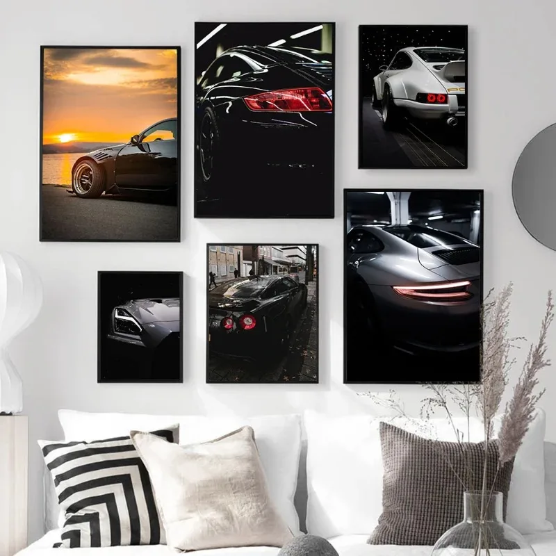 Cool Sport Car Frameless Canvas Painting Decorative Art Printing Poster Image Home Living Room Bedroom Decoration