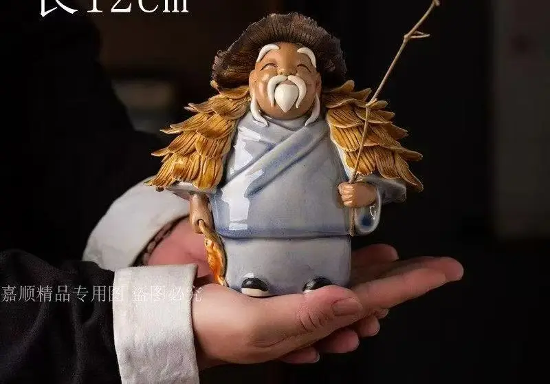 Decoration of Chinese put pieces of  Statue Ceramic Figure---Shiwan Kiln, Fisherman's Joy