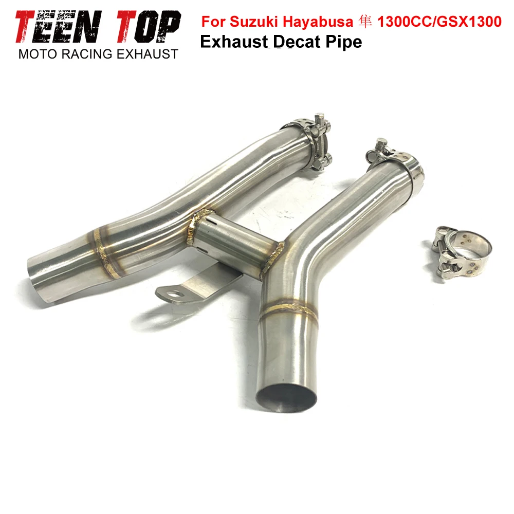 Moto Bike Escape Exhaust Connection Pipe For SUZUKI Hayabusa 1300CC GSX1300 Decat Pipe Stainless gsx1300 2008-2020 Connect Tube